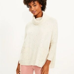 Cozy Cream Flecked Turtleneck Sweater